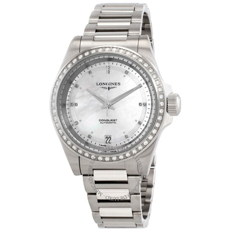 Relógio Conquest Automatic Diamond White Madrepérola Mostrador 34 mm - Mercado de Luxo - O Maior E-Commerce de Bens, Produtos e Serviços de Luxo do Brasil.