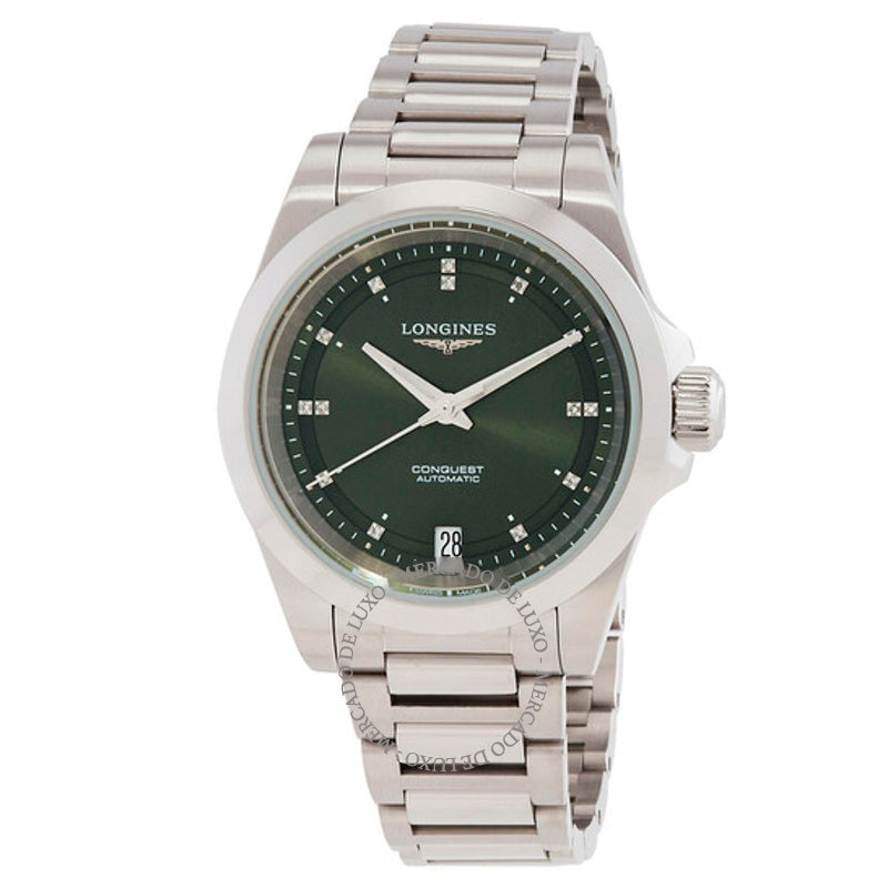 Relógio Conquest Automático Diamante Mostrador Verde 34 mm - Mercado de Luxo - O Maior E-Commerce de Bens, Produtos e Serviços de Luxo do Brasil.
