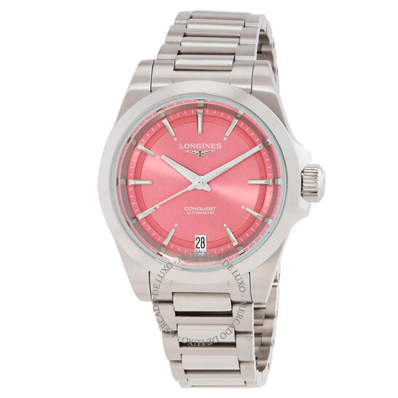 Relógio Conquest Automático Mostrador Rosa 34 mm - Mercado de Luxo - O Maior E-Commerce de Bens, Produtos e Serviços de Luxo do Brasil.