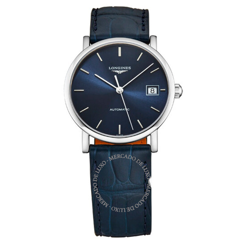 Relógio Elegante mostrador azul automático 34 mm - Mercado de Luxo - O Maior E-Commerce de Bens, Produtos e Serviços de Luxo do Brasil.