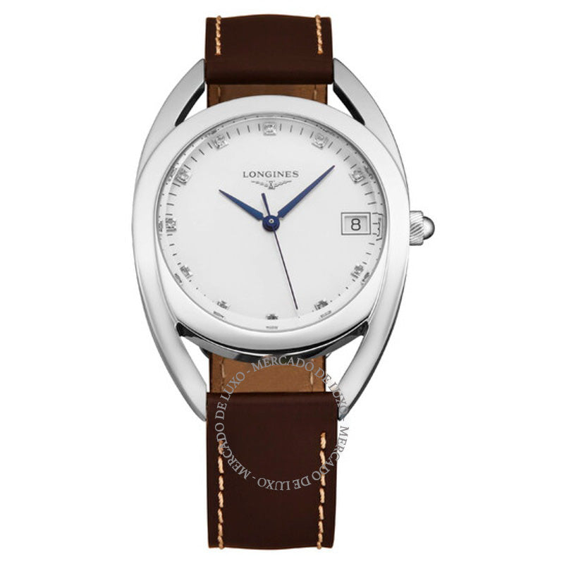 Relógio Mostrador branco de diamante de quartzo equestre 34 mm - Mercado de Luxo - O Maior E-Commerce de Bens, Produtos e Serviços de Luxo do Brasil.