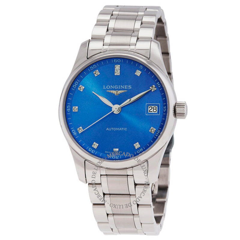 Relógio Master Automatic Diamond Blue Dial 34 mm - Mercado de Luxo - O Maior E-Commerce de Bens, Produtos e Serviços de Luxo do Brasil.
