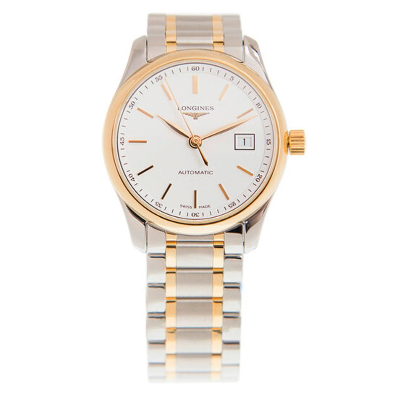 Relógio Master Collection Automático Mostrador Branco Fosco Aço e Ouro Amarelo 18k 29 mm - Mercado de Luxo - O Maior E-Commerce de Bens, Produtos e Serviços de Luxo do Brasil.