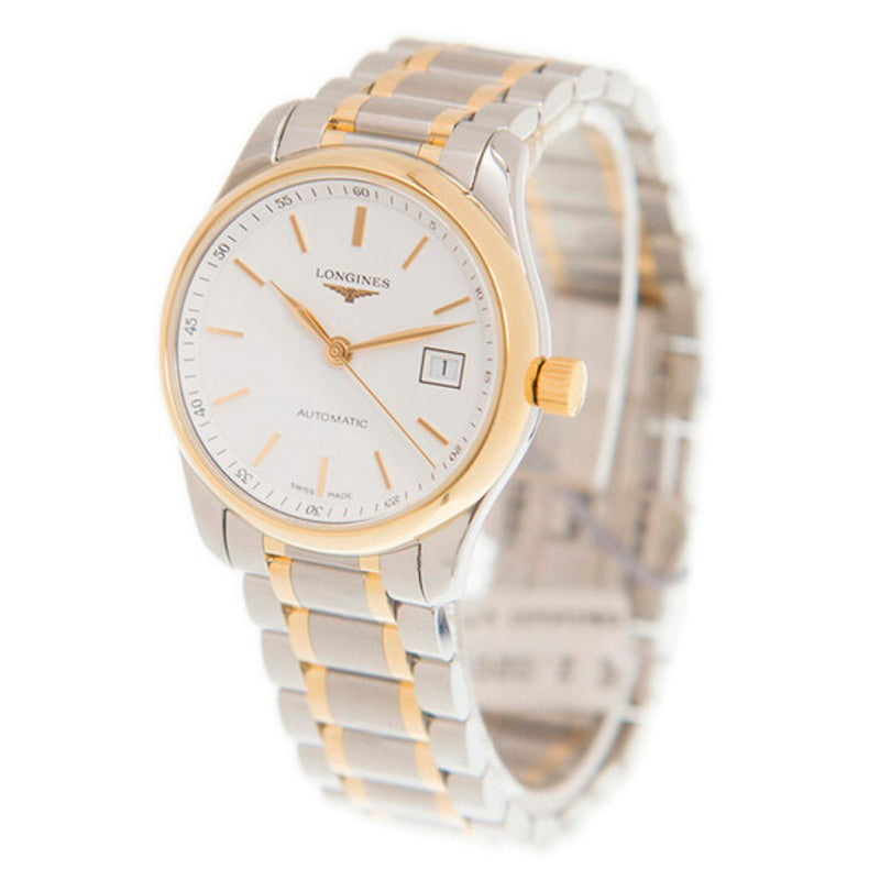 Relógio Master Collection Automático Mostrador Branco Fosco Aço e Ouro Amarelo 18k 29 mm - Mercado de Luxo - O Maior E-Commerce de Bens, Produtos e Serviços de Luxo do Brasil.