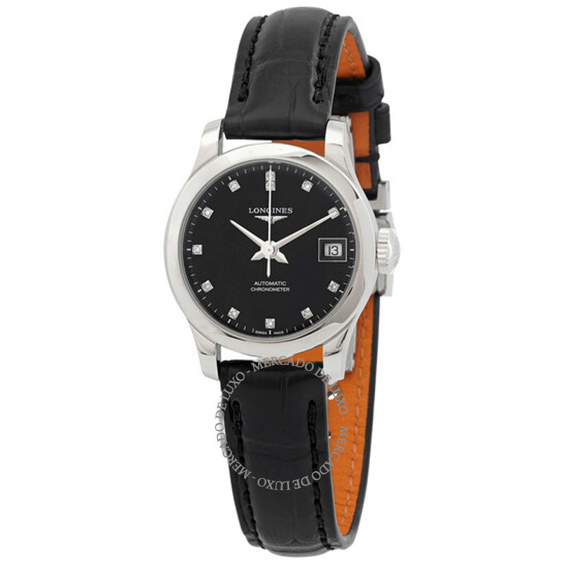 Relógio Registro Automático Diamante Mostrador Preto 26 mm - Mercado de Luxo - O Maior E-Commerce de Bens, Produtos e Serviços de Luxo do Brasil.
