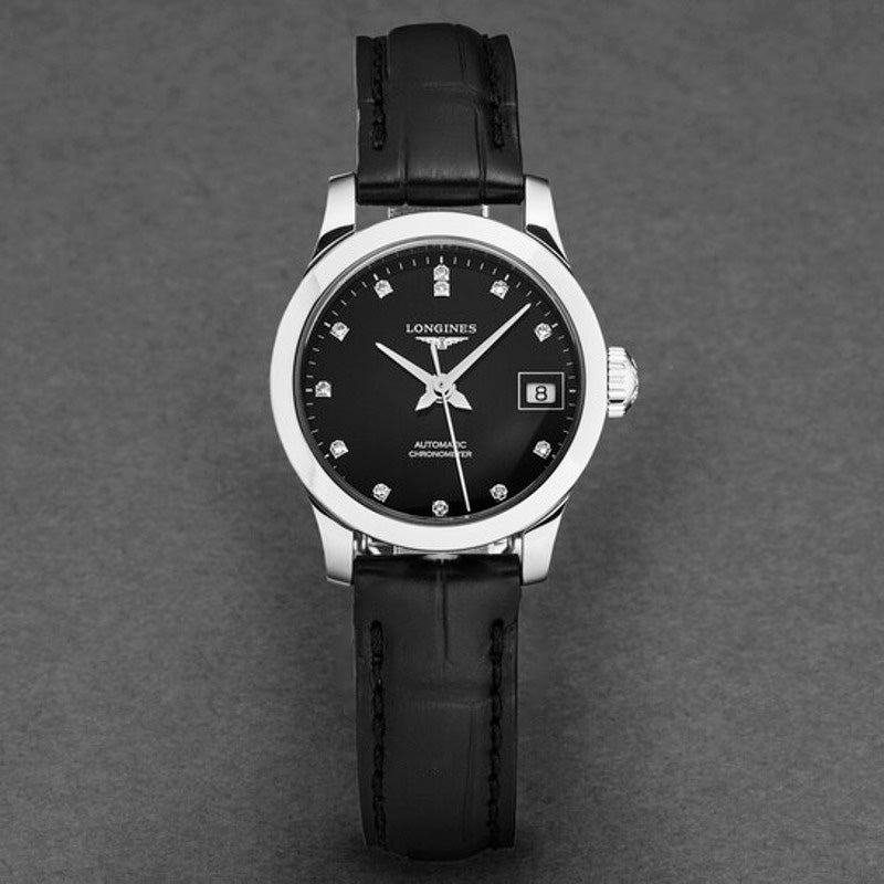 Relógio Registro Automático Diamante Mostrador Preto 26 mm - Mercado de Luxo - O Maior E-Commerce de Bens, Produtos e Serviços de Luxo do Brasil.