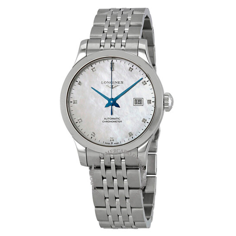 Relógio Record Cronômetro Automático Diamante Branco Madrepérola Mostrador 30 mm - Mercado de Luxo - O Maior E-Commerce de Bens, Produtos e Serviços de Luxo do Brasil.