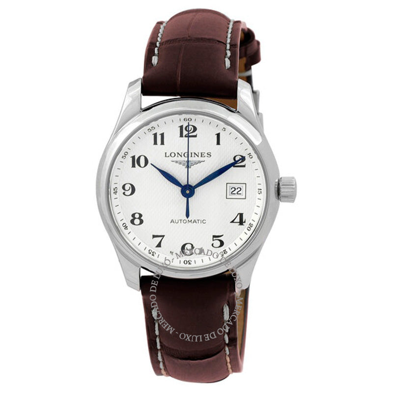 Relógio Master Collection Mostrador prateado Pulseira de couro marrom Caixa de aço inoxidável Automático 29 mm - Mercado de Luxo - O Maior E-Commerce de Bens, Produtos e Serviços de Luxo do Brasil.