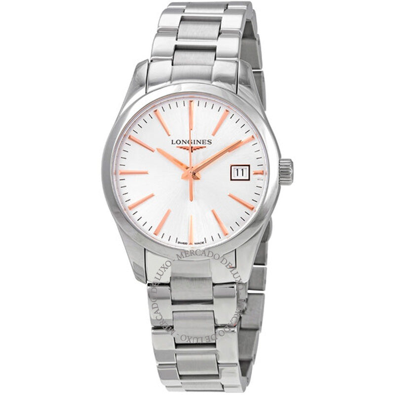 Relógio Conquest Classic Quartz Mostrador Prata 34 mm - Mercado de Luxo - O Maior E-Commerce de Bens, Produtos e Serviços de Luxo do Brasil.