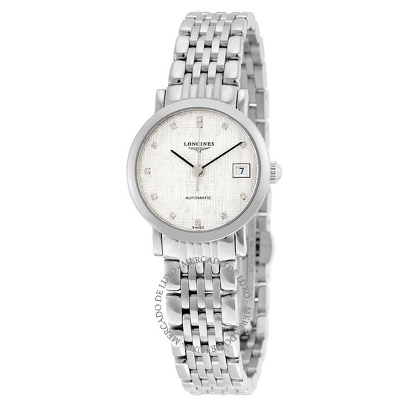 Relógio Elegante mostrador automático prateado com diamante 25 mm - Mercado de Luxo - O Maior E-Commerce de Bens, Produtos e Serviços de Luxo do Brasil.