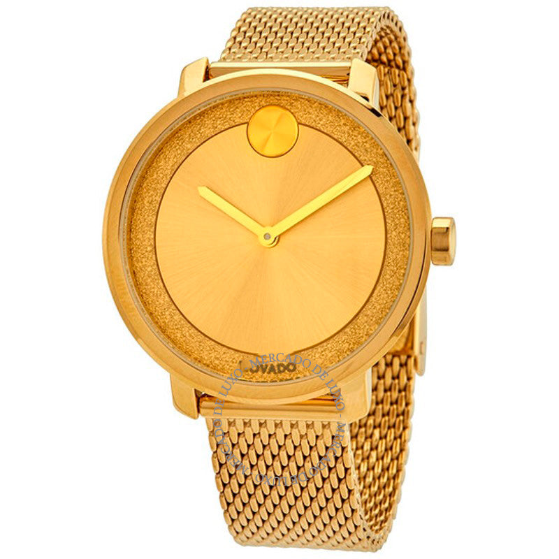 Relógio Mostrador metálico dourado ousado 34 mm - Mercado de Luxo - O Maior E-Commerce de Bens, Produtos e Serviços de Luxo do Brasil.