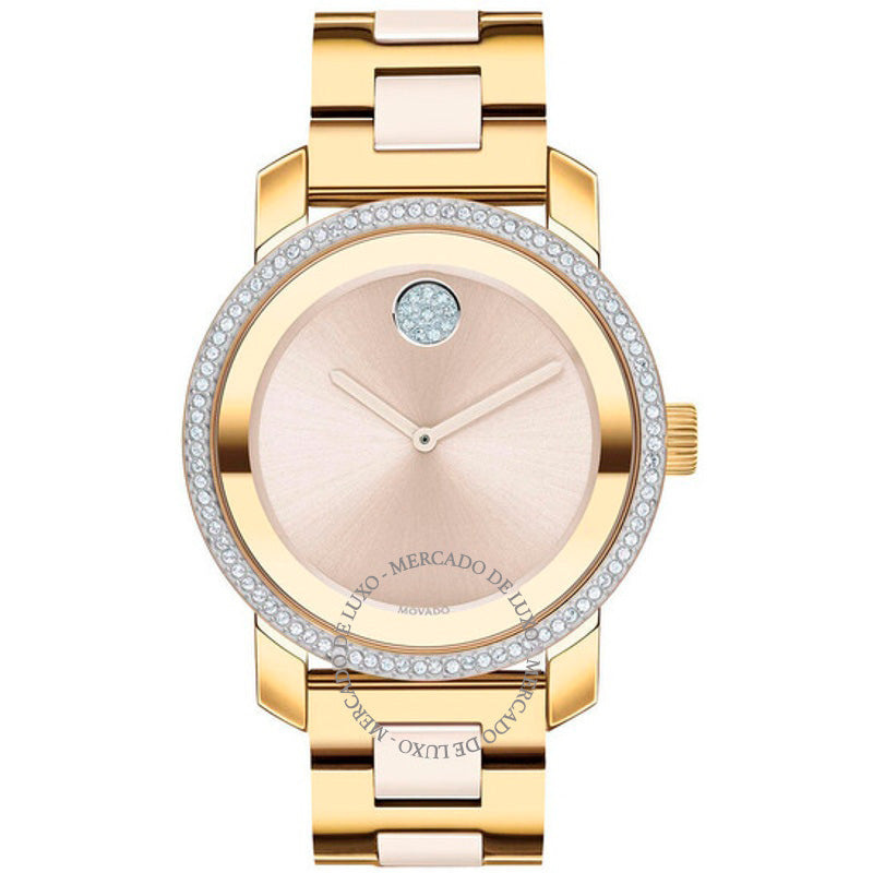 Relógio Mostrador em cristal de quartzo champanhe ousado 36 mm - Mercado de Luxo - O Maior E-Commerce de Bens, Produtos e Serviços de Luxo do Brasil.