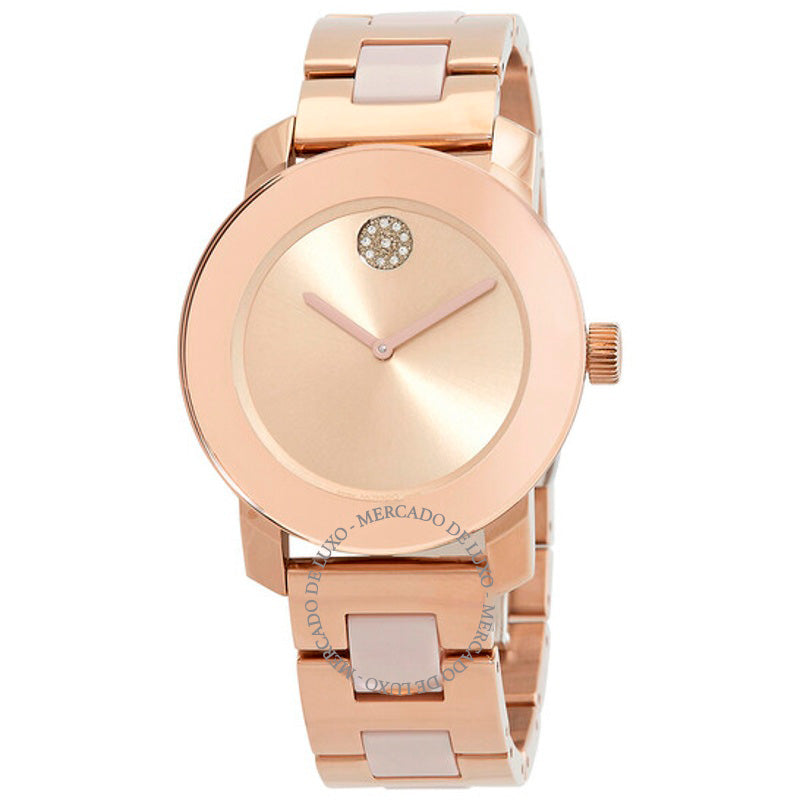 Relógio Mostrador rosa de quartzo em negrito 36 mm - Mercado de Luxo - O Maior E-Commerce de Bens, Produtos e Serviços de Luxo do Brasil.