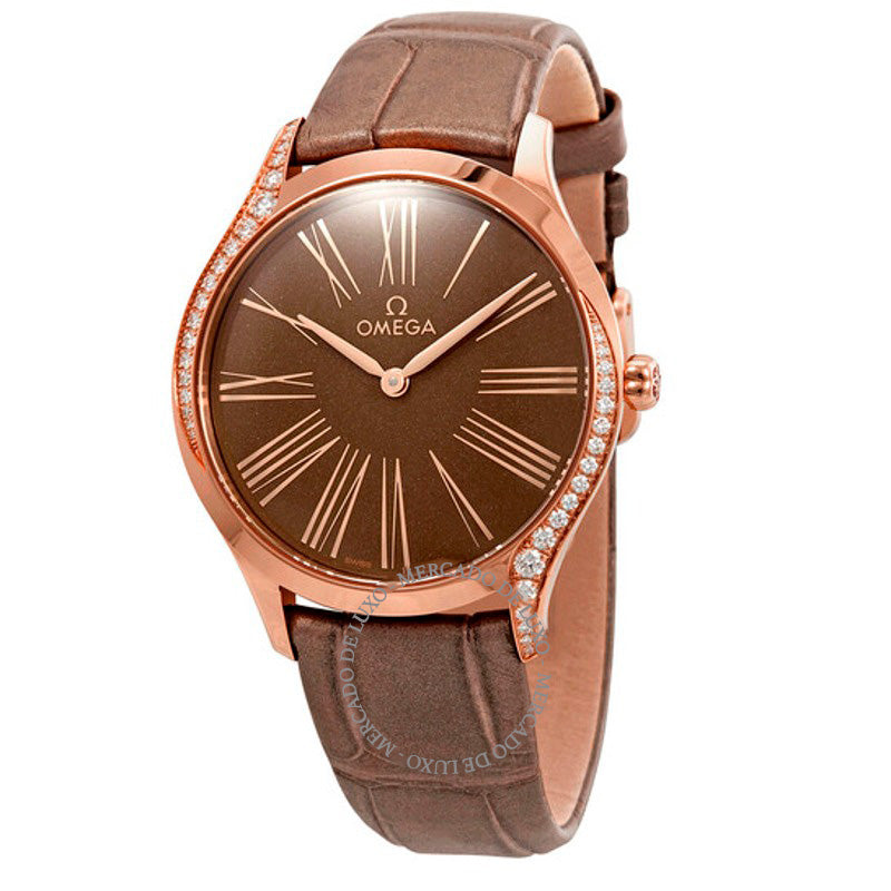Relógio De Ville Diamond Taupe Brown Dial Ouro Rosa 18k 36 mm - Mercado de Luxo - O Maior E-Commerce de Bens, Produtos e Serviços de Luxo do Brasil.