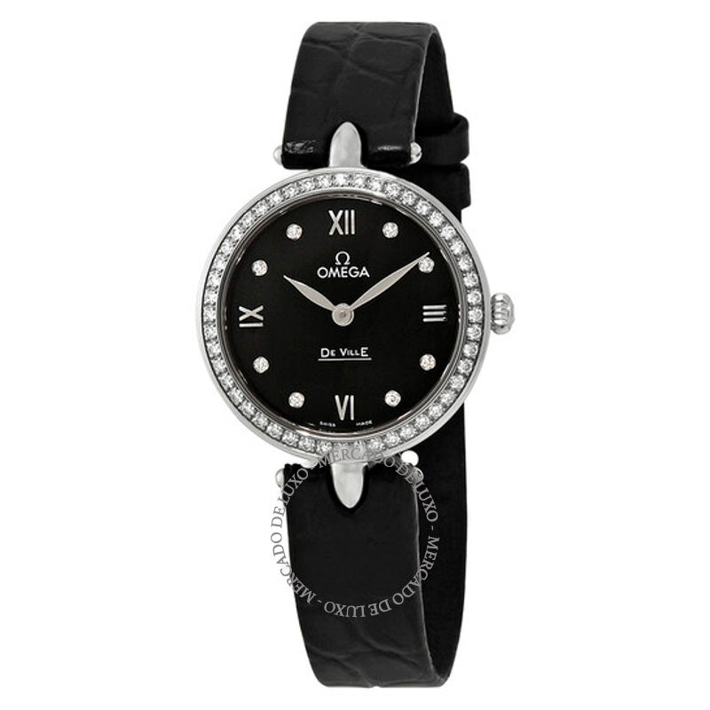 Relógio De Ville Prestige Mostrador Preto Couro Preto Quartzo 27 mm - Mercado de Luxo - O Maior E-Commerce de Bens, Produtos e Serviços de Luxo do Brasil.