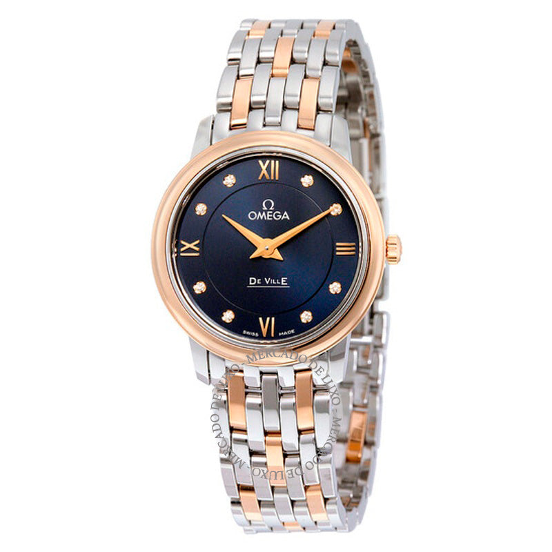 Relógio De Ville Blue Diamond Dial Aço e Ouro Rosa 18K 27 mm - Mercado de Luxo - O Maior E-Commerce de Bens, Produtos e Serviços de Luxo do Brasil.