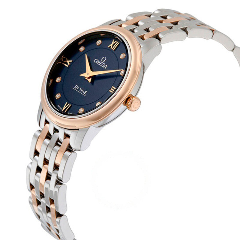 Relógio De Ville Blue Diamond Dial Aço e Ouro Rosa 18K 27 mm - Mercado de Luxo - O Maior E-Commerce de Bens, Produtos e Serviços de Luxo do Brasil.