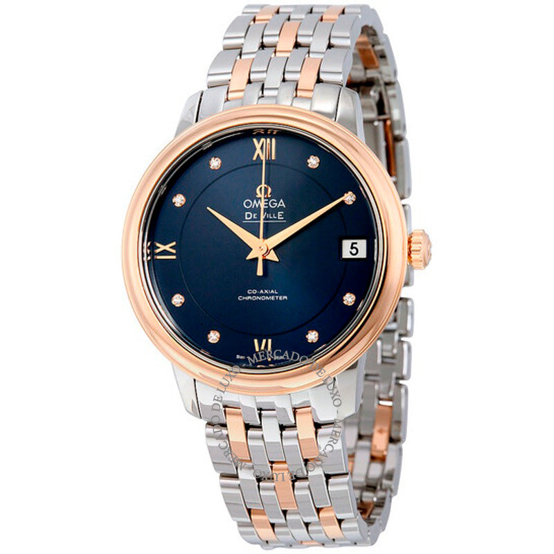 Relógio De Ville Prestige Co-Axial Automático Mostrador Azul Aço Inoxidável e Ouro Rosa 18k 32 mm - Mercado de Luxo - O Maior E-Commerce de Bens, Produtos e Serviços de Luxo do Brasil.