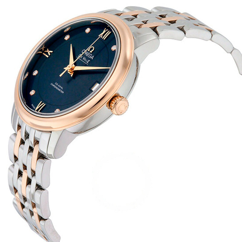 Relógio De Ville Prestige Co-Axial Automático Mostrador Azul Aço Inoxidável e Ouro Rosa 18k 32 mm - Mercado de Luxo - O Maior E-Commerce de Bens, Produtos e Serviços de Luxo do Brasil.
