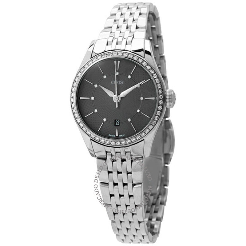 Relógio Mostrador automático cinza diamante 01 561 7722 4953-07 8 1 28 mm - Mercado de Luxo - O Maior E-Commerce de Bens, Produtos e Serviços de Luxo do Brasil.