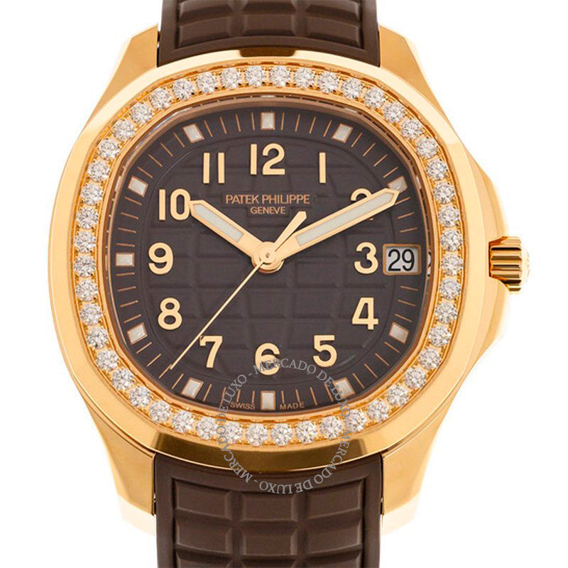 Relógio Aquanaut Luce Automático Diamante Mostrador Marrom 38 mm - Mercado de Luxo - O Maior E-Commerce de Bens, Produtos e Serviços de Luxo do Brasil.