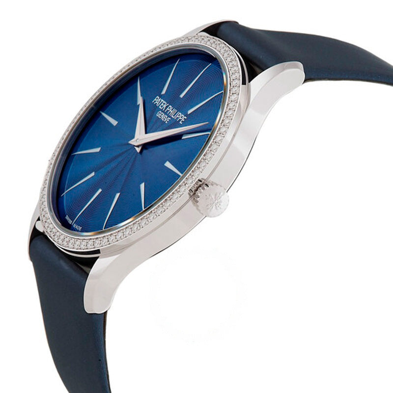 Relógio Calatrava Automático Diamante Mostrador Azul 35 mm - Mercado de Luxo - O Maior E-Commerce de Bens, Produtos e Serviços de Luxo do Brasil.