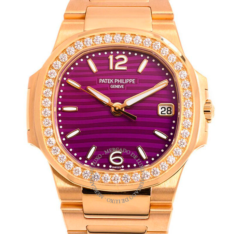 Relógio Nautilus Quartz Diamond Mostrador Roxo 32 mm - Mercado de Luxo - O Maior E-Commerce de Bens, Produtos e Serviços de Luxo do Brasil.