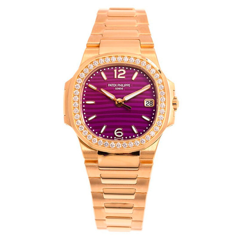 Relógio Nautilus Quartz Diamond Mostrador Roxo 32 mm - Mercado de Luxo - O Maior E-Commerce de Bens, Produtos e Serviços de Luxo do Brasil.