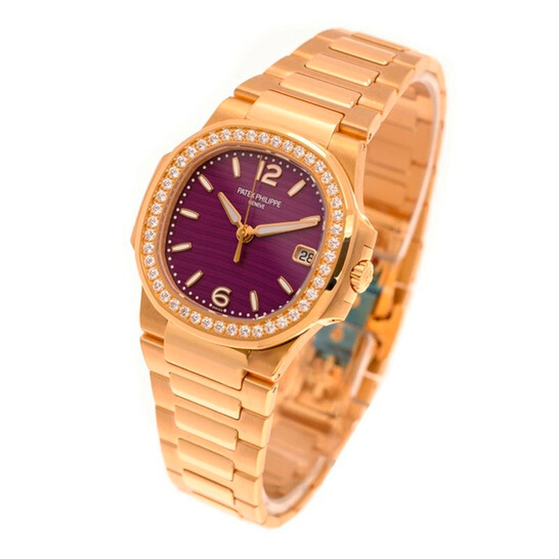 Relógio Nautilus Quartz Diamond Mostrador Roxo 32 mm - Mercado de Luxo - O Maior E-Commerce de Bens, Produtos e Serviços de Luxo do Brasil.