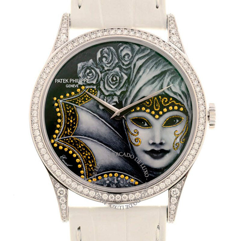 Relógio Calatrava Rare Handcrafts Automático Diamante Mostrador Preto 37 mm - Mercado de Luxo - O Maior E-Commerce de Bens, Produtos e Serviços de Luxo do Brasil.