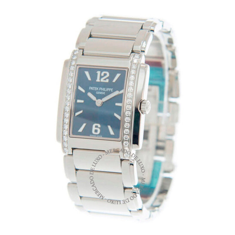 Relógio Vinte e quatro Quartzo Diamante Mostrador Azul 30 mm - Mercado de Luxo - O Maior E-Commerce de Bens, Produtos e Serviços de Luxo do Brasil.