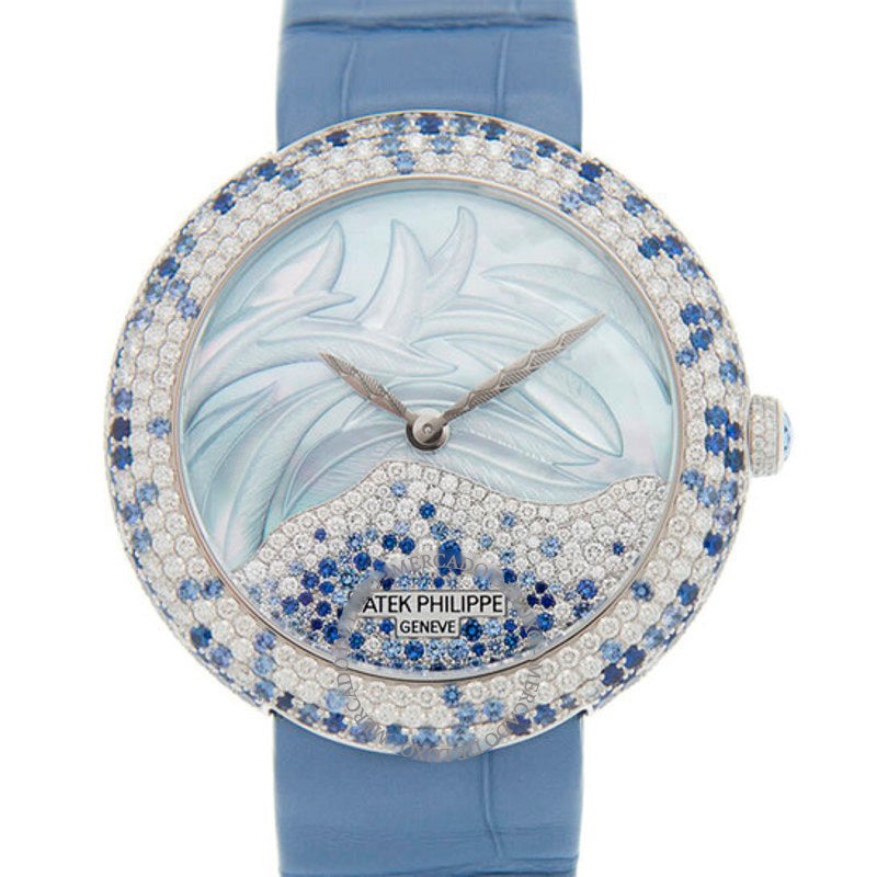 Relógio Calatrava Automático Madrepérola e Safira Azul 35 mm - Mercado de Luxo - O Maior E-Commerce de Bens, Produtos e Serviços de Luxo do Brasil.