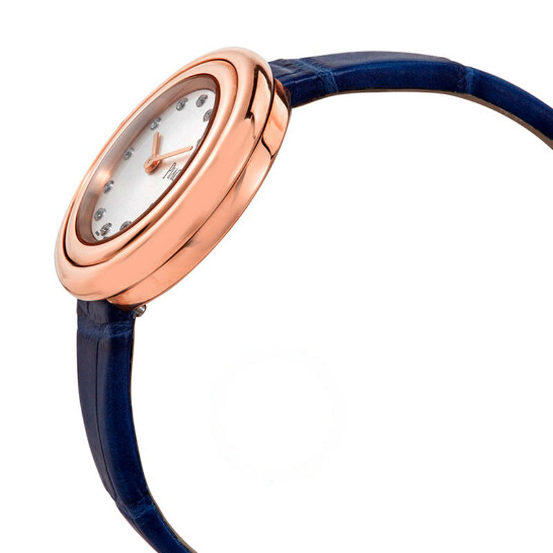 Relógio Possession com mostrador prateado e diamante couro e ouro rosa 18K 29 mm - Mercado de Luxo - O Maior E-Commerce de Bens, Produtos e Serviços de Luxo do Brasil.