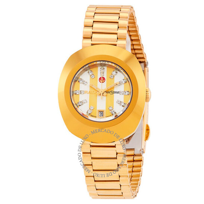 Relógio Mostrador original automático com diamantes e champanhe 27 mm - Mercado de Luxo - O Maior E-Commerce de Bens, Produtos e Serviços de Luxo do Brasil.