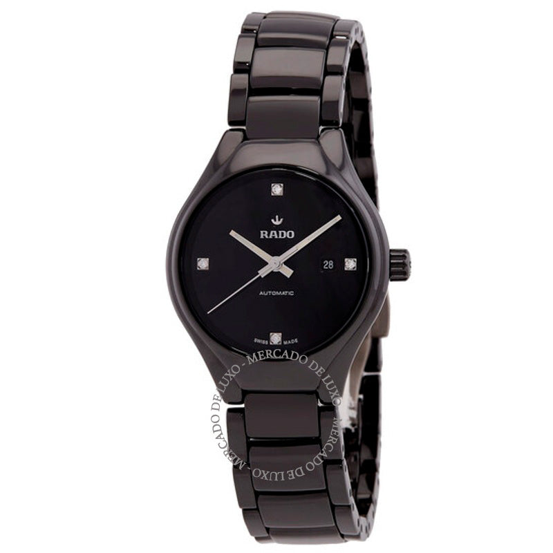 Relógio Mostrador preto diamante automático verdadeiro 30 mm - Mercado de Luxo - O Maior E-Commerce de Bens, Produtos e Serviços de Luxo do Brasil.