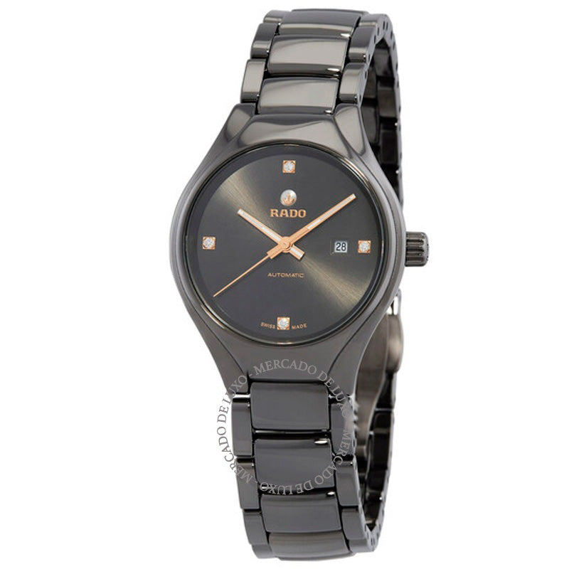 Relógio Mostrador cinza diamante automático verdadeiro 30 mm - Mercado de Luxo - O Maior E-Commerce de Bens, Produtos e Serviços de Luxo do Brasil.