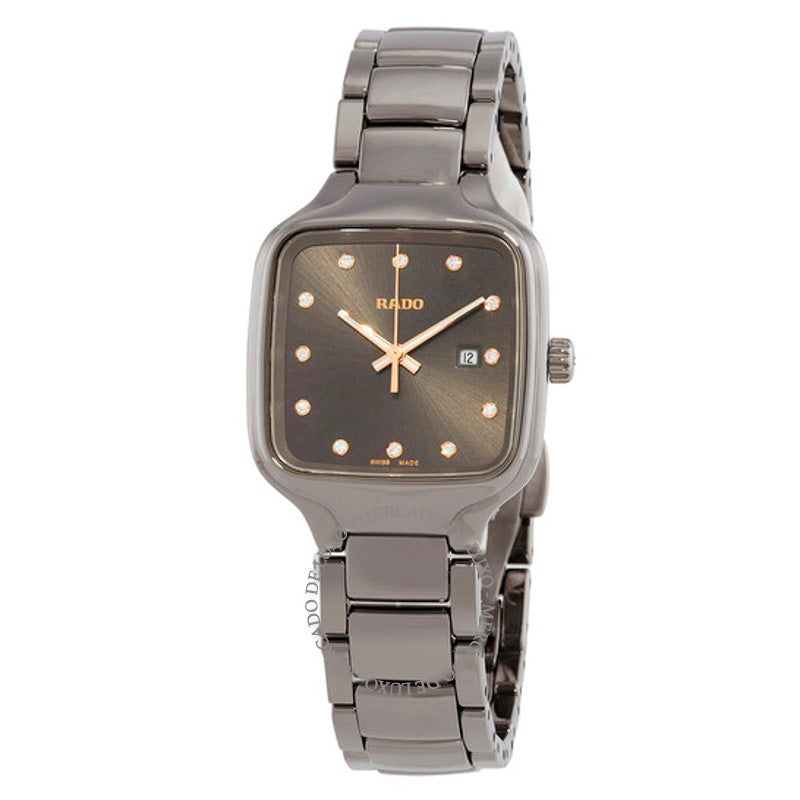 Relógio Mostrador cinza com diamante de quartzo quadrado verdadeiro 29 mm - Mercado de Luxo - O Maior E-Commerce de Bens, Produtos e Serviços de Luxo do Brasil.