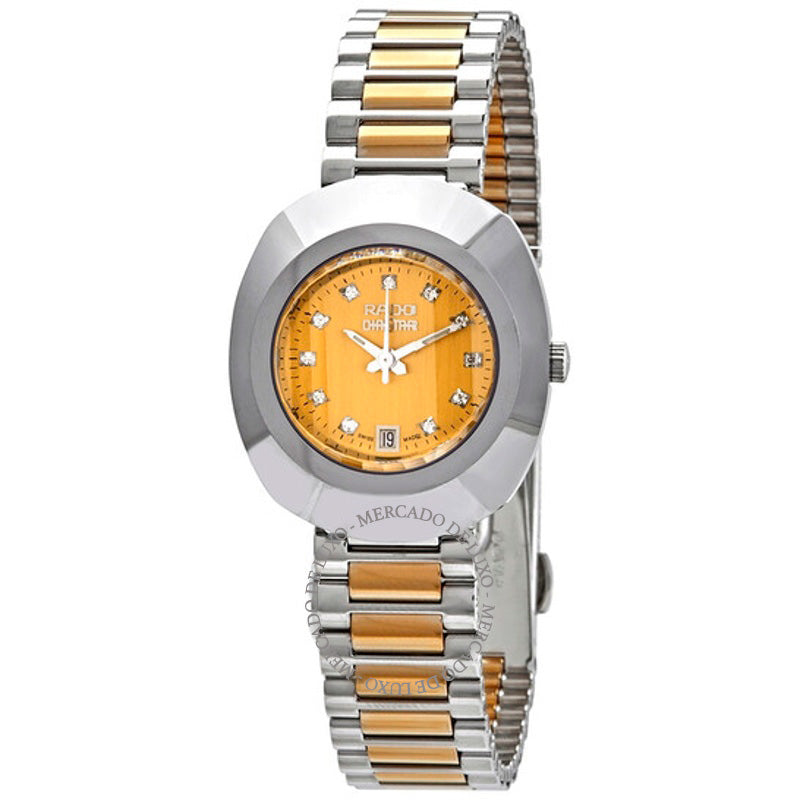 Relógio original com mostrador em ouro amarelo e dois tons  - Mercado de Luxo - O Maior E-Commerce de Bens, Produtos e Serviços de Luxo do Brasil.