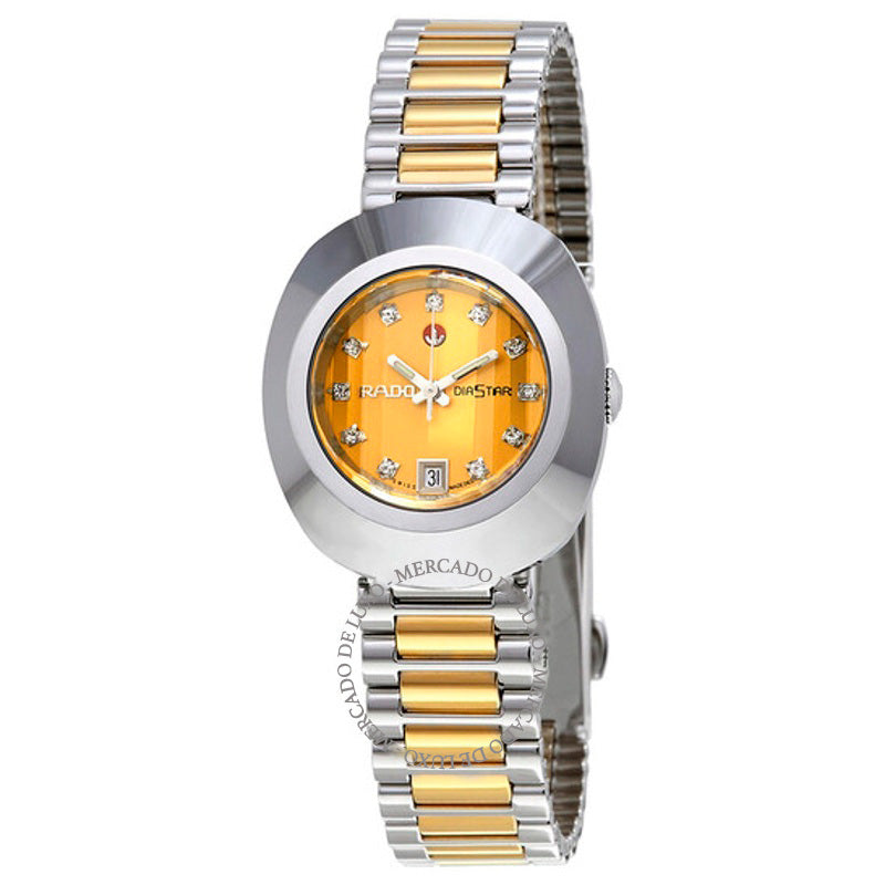 Relógio Diastar Automático Original com Mostrador Dourado e Diamante 27 mm - Mercado de Luxo - O Maior E-Commerce de Bens, Produtos e Serviços de Luxo do Brasil.