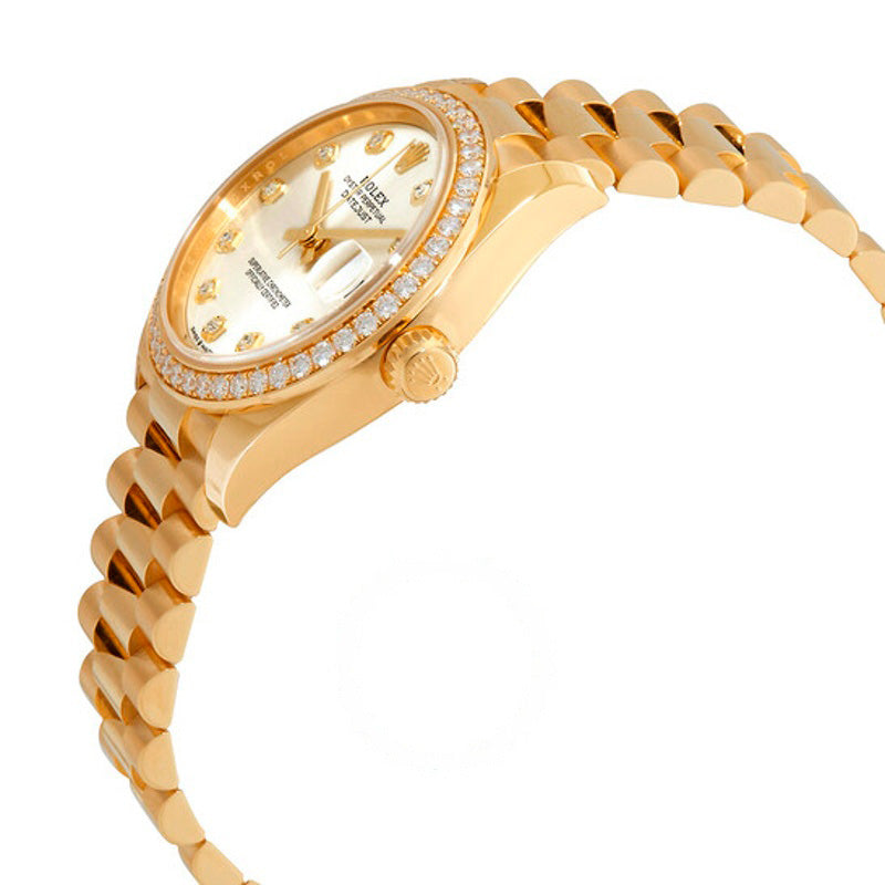 Relógio Datejust 31 automático prateado com mostrador de diamantes Ladies em ouro amarelo 18k 31 mm - Mercado de Luxo - O Maior E-Commerce de Bens, Produtos e Serviços de Luxo do Brasil.