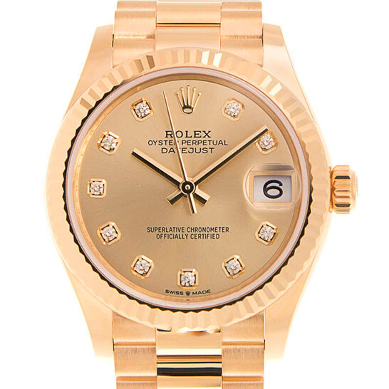 Relógio Datejust 31 Champagne com mostrador de diamantes Ladies em ouro amarelo 18k 31 mm - Mercado de Luxo - O Maior E-Commerce de Bens, Produtos e Serviços de Luxo do Brasil.