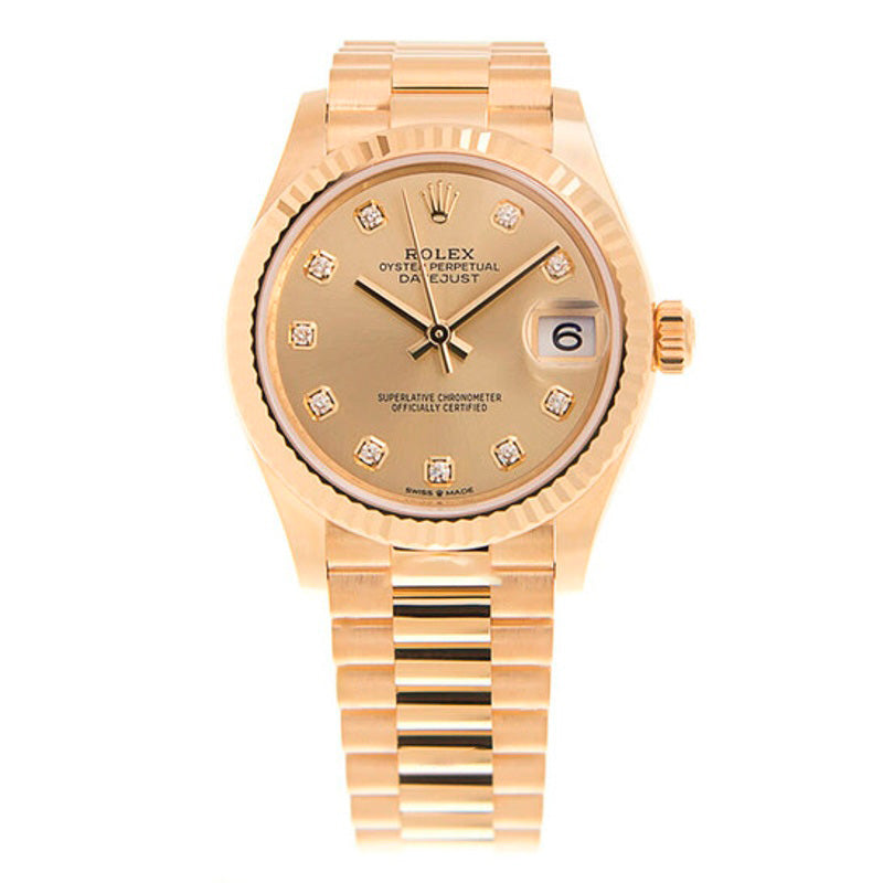 Relógio Datejust 31 Champagne com mostrador de diamantes Ladies em ouro amarelo 18k 31 mm - Mercado de Luxo - O Maior E-Commerce de Bens, Produtos e Serviços de Luxo do Brasil.