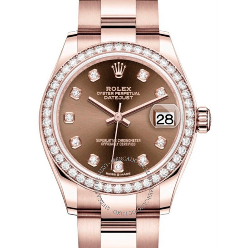 Relógio Datejust 31 Automático com Diamantes Ladies Ouro Everose 18 quilates Oyster 31 mm - Mercado de Luxo - O Maior E-Commerce de Bens, Produtos e Serviços de Luxo do Brasil.