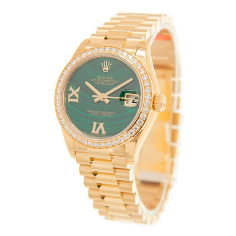 Relógio Datejust 31 com mostrador de diamantes em malaquita Ladies ouro amarelo 18k President 31 mm - Mercado de Luxo - O Maior E-Commerce de Bens, Produtos e Serviços de Luxo do Brasil.