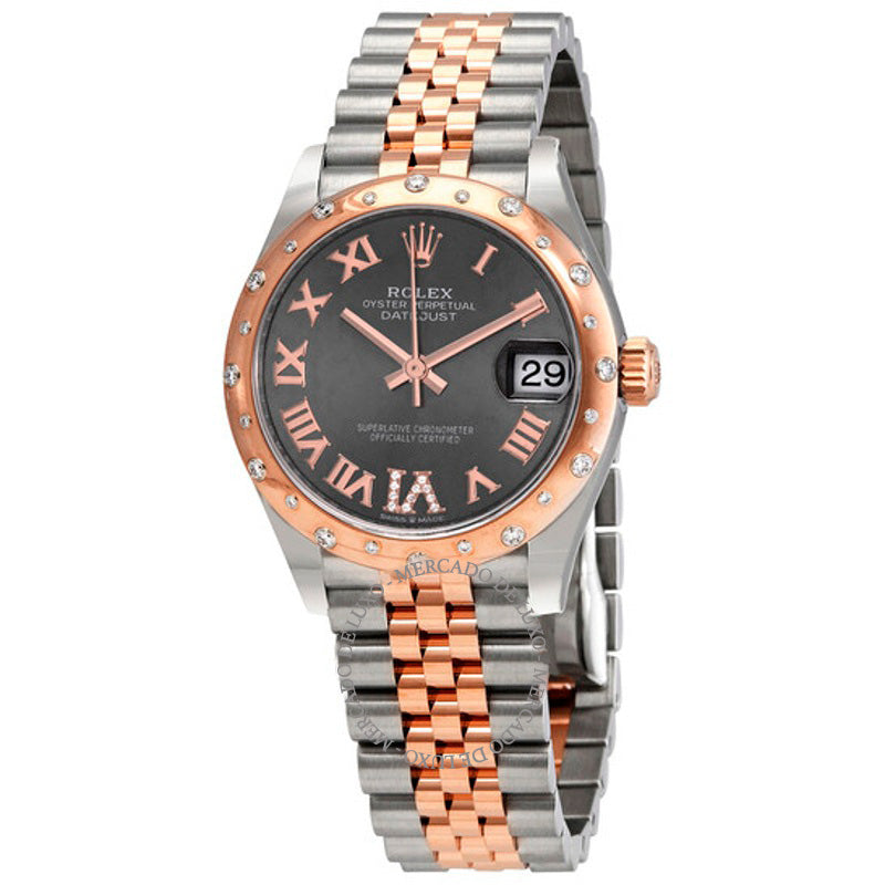 Relógio Jubilee Datejust 31 com mostrador Dark Rhodium Ladies em aço e ouro Everose 18k 31 mm - Mercado de Luxo - O Maior E-Commerce de Bens, Produtos e Serviços de Luxo do Brasil.