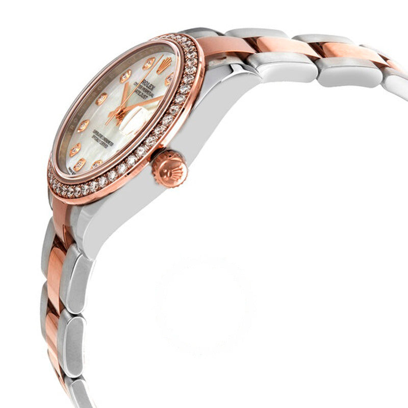 Relógio Oyster automático Datejust com mostrador de diamante e madrepérola Ladies em aço e ouro Everose  - Mercado de Luxo - O Maior E-Commerce de Bens, Produtos e Serviços de Luxo do Brasil.