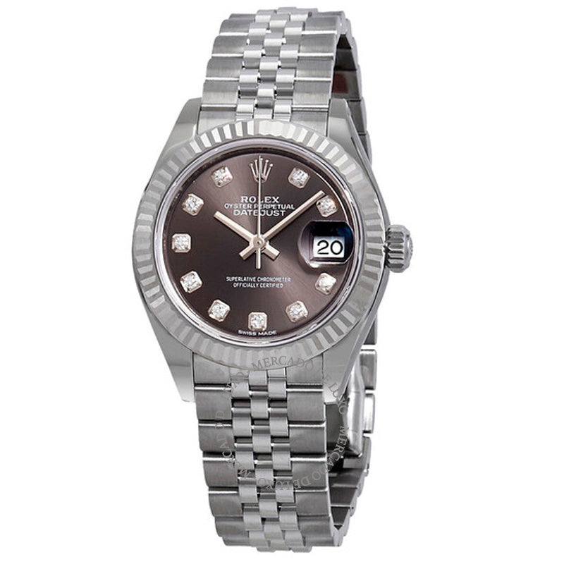 Relógio Lady Datejust Automático Cinza com Mostrador de Diamante Ladies Jubilee 28 mm - Mercado de Luxo - O Maior E-Commerce de Bens, Produtos e Serviços de Luxo do Brasil.
