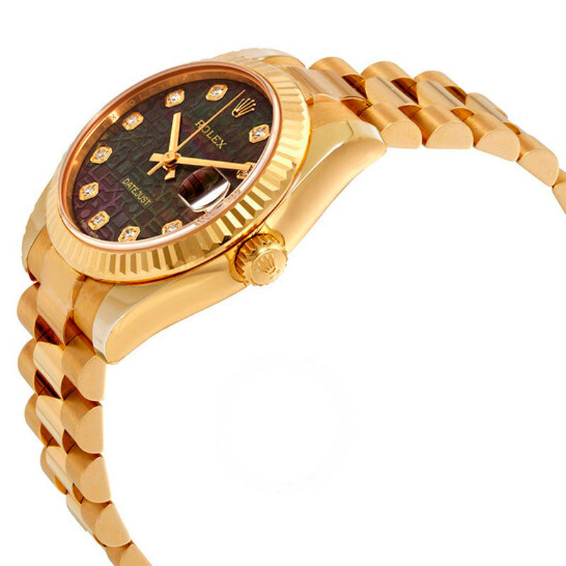 Relógio Datejust 31 com mostrador de diamante e madrepérola preta Jubilee President Ladies  - Mercado de Luxo - O Maior E-Commerce de Bens, Produtos e Serviços de Luxo do Brasil.