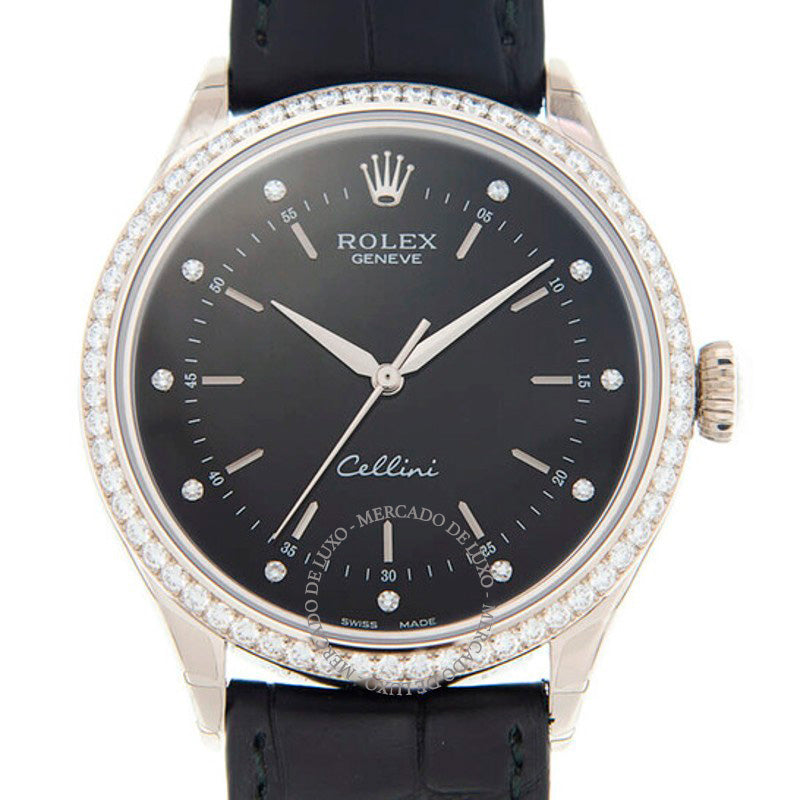 Relógio Cellini Time Automático Diamante Mostrador Preto 39 mm - Mercado de Luxo - O Maior E-Commerce de Bens, Produtos e Serviços de Luxo do Brasil.