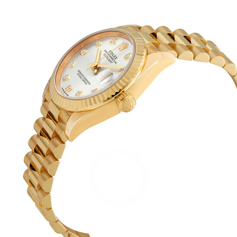 Relógio Datejust 31 Automático Ouro Amarelo 18k Mostrador Prata com Diamantes 31 mm - Mercado de Luxo - O Maior E-Commerce de Bens, Produtos e Serviços de Luxo do Brasil.
